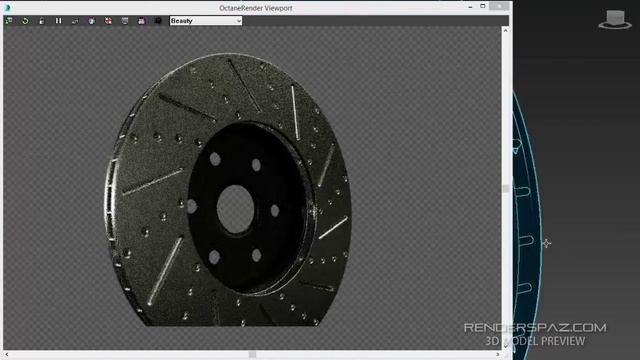 Brake Rotor 3D Model Preview - 3D Studio Max & Octane (no audio) смотреть онлайн