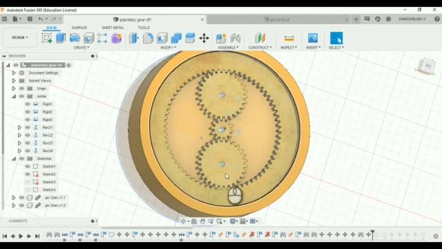 FUSION 360 - PLANETARY GEAR DESIGN TUTORIAL смотреть онлайн