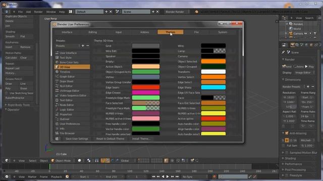 تغيير الثام في برنامج البلنر MODIFICATION OF THEMES IN BLENDER смотреть онлайн