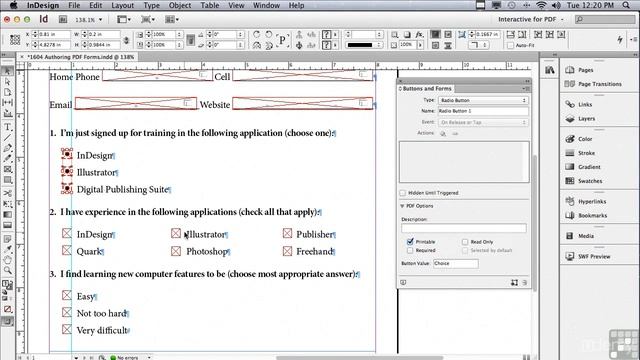 Indesign CS6 1604 Authoring PDF Forms Right In InDesign смотреть онлайн