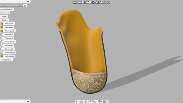 Brep solid flexible and frame prosthetic sockets with lattice distal end pad, Meshmixer & Fusion360 смотреть онлайн