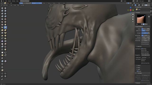 Carnage sculpting timelapse in Blender 2.93 смотреть онлайн