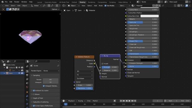 Diamond In Blender Eevee 3.2 - Tutorial