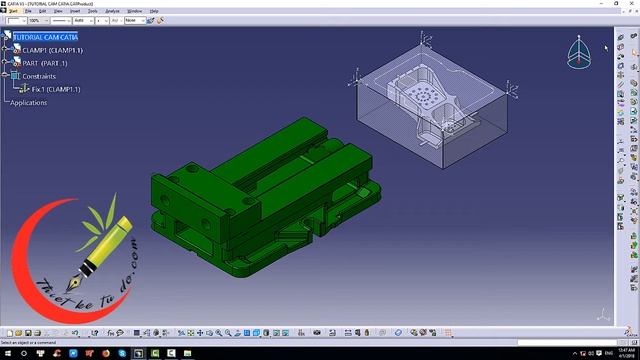 TRAINING CAM FROM 3 TO 5 AXIS BY CATIA PART 2 смотреть онлайн