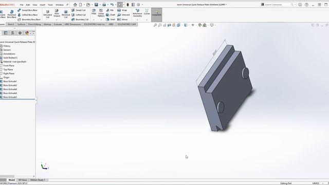 Design Universal Quick Release Plate for GoPro in Solidworks смотреть онлайн