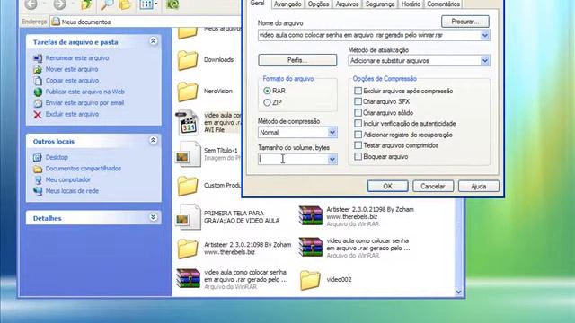 video aula dividindo um arquivo utilizando o winrar.avi смотреть онлайн