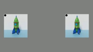 Перекрёстное стерео с точкой. Ракета.