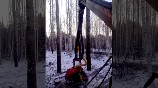 Работа на харвестере Komatsu 911.5 смотреть онлайн