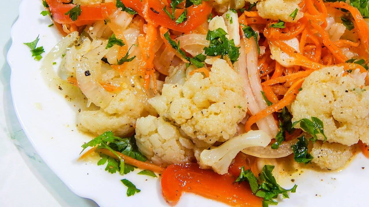 Цветная капуста по корейски быстрый рецепт. Цветная капуста маринованная смотреть онлайн