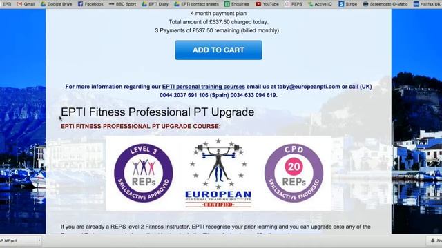 EPTI Personal Trainer Course Information Overview смотреть онлайн