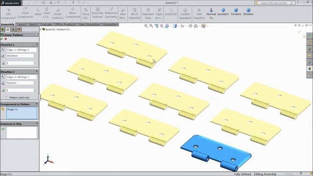 Solidworks Assembly tutorial in Hindi: Linear Component Pattern смотреть онлайн