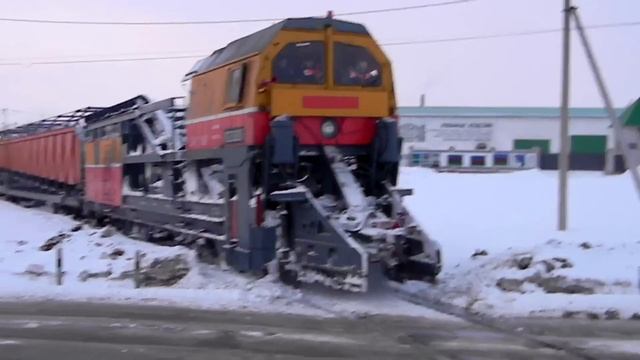 Снегоочиститель СМ2М-1681 на подъездном пути к КХП-№2 г. Давлеканово