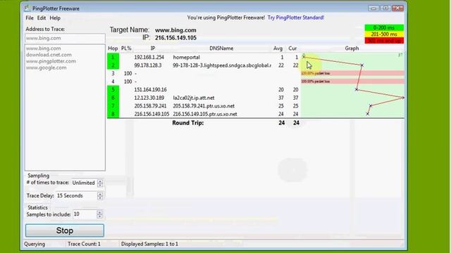 How to launch and use basic features of Ping Plotter Lesson Tutorial смотреть онлайн