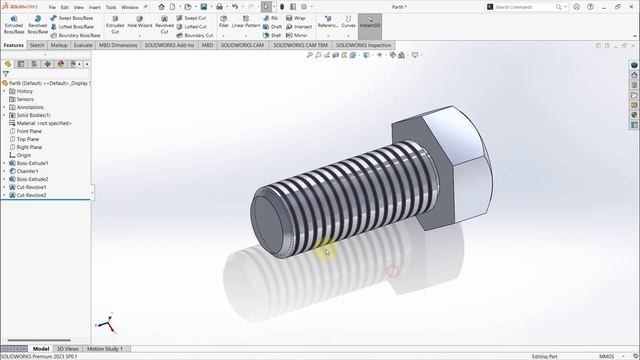 Design Screw in SolidWorks 2023 смотреть онлайн