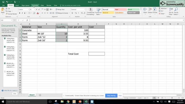 Creating an Excel spreadsheet to calculate concrete costs automatically смотреть онлайн