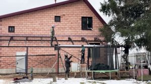 Навес к дому для террасы 11,5х4,5