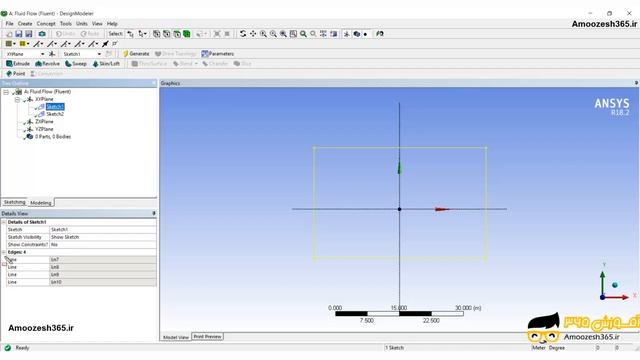 ایجاد اسکیچ Sketch در نرم افزار انسیس 18.2 (Ansys Design modeler 18.2) смотреть онлайн