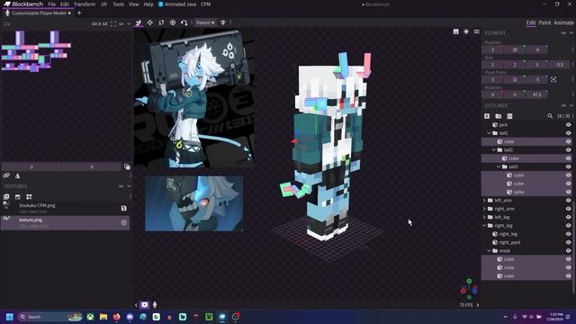 How to use BLOCKBENCH for the CUSTOMIZABLE PLAYER MODELS mod!!! (Tutorial) смотреть онлайн