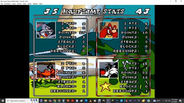 Looney Tunes B-Ball (SNES) 2 Player Game RJ's Bugs Bunny/Daffy Duck vsSister's YosemiteSam/Sylveste смотреть онлайн