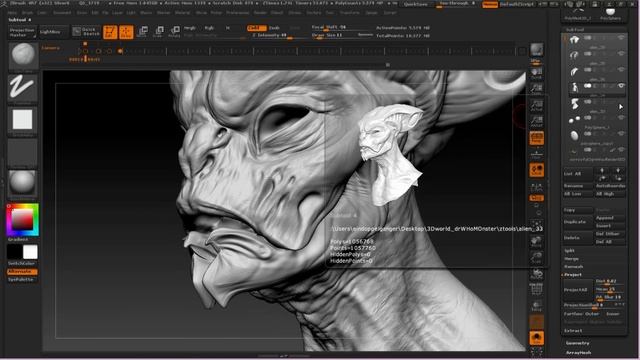 ZBrush tutorial: Weta Creature modelling, part 1 смотреть онлайн
