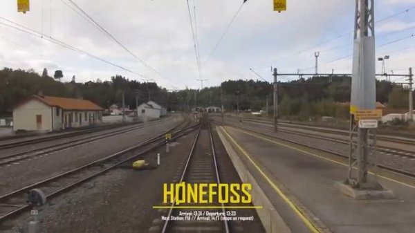 TRAIN DRIVER'S VIEW Going from the Depot in Oslo to Еl in September - RailCowGirl 480p