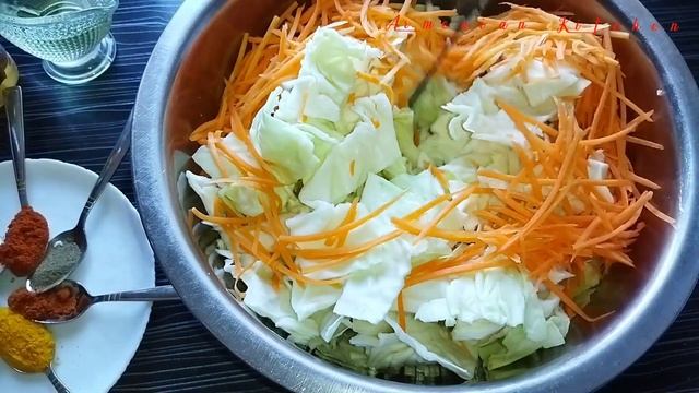 կաղամբով եւ գազարով պարզ եւ համեղ աղցան, կաղամբով կորեական աղցան🥗 капуста по корейский cabbage sala смотреть онлайн