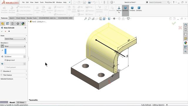 SolidWorks Tutorial for Beginners Exercise 7 смотреть онлайн