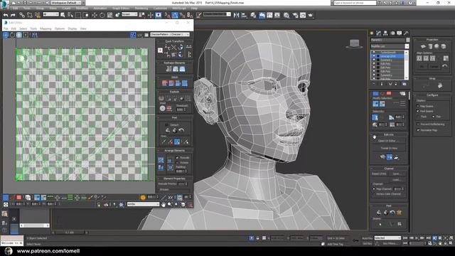 3d Modeling CyberGirlFriend_Part14_UV Mapping_3ds max смотреть онлайн