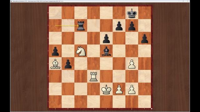 Abdusattorov, Nodirbek (2727) -- Pantsulaia, L. (2538), FIDE World Rapid Championship 2023 Rd 7, ½- смотреть онлайн