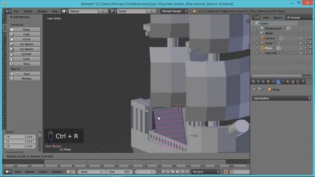 How to Model a Pirate Hunter cartoon Ship In Blender 2.71 смотреть онлайн