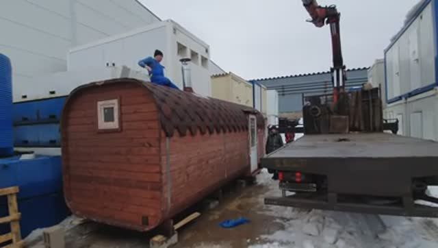 Баня "Квадро-бочка" 6 метров с пластикой дверью купить в Ворсме. смотреть онлайн