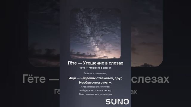 Гёте — Утешение в слезах