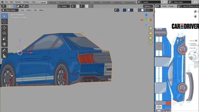 how i made PS1 style car from papercraft texture in blender смотреть онлайн