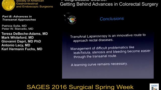Postgraduate Course: Getting Behind Advances in Colorectal Surgery Part B смотреть онлайн