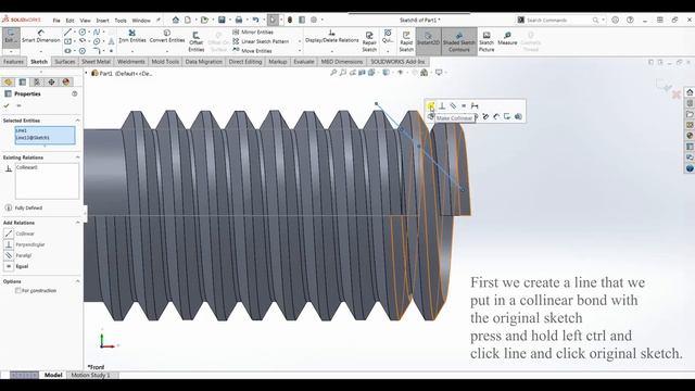 3D model bolt by created in SolidWorks 2020 смотреть онлайн