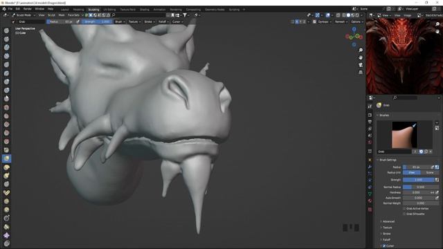 Sculpting a Dragon in Blender 3.5 | TIME- LAPSE | AniSculpt смотреть онлайн