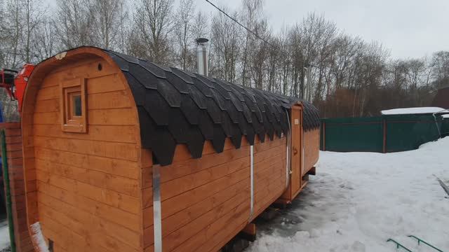 Баня бочка "Квадро" 6 метров на 2 отделения купить в Чкаловске. смотреть онлайн