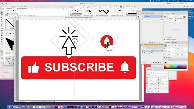 How to create a subscribe button for YouTube® in Adobe® Illustrator® with FREE DOWNLOAD смотреть онлайн