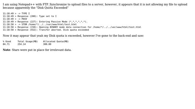 DevOps & SysAdmins: FTP Reporting Disk Quota Exceeded смотреть онлайн