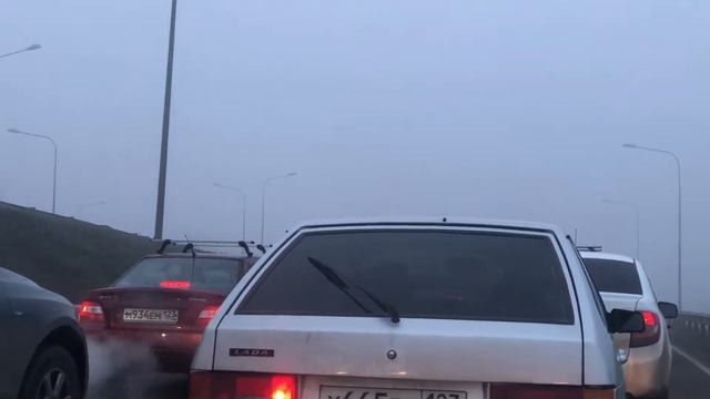 Туман, утро, пробки, Краснодар смотреть онлайн