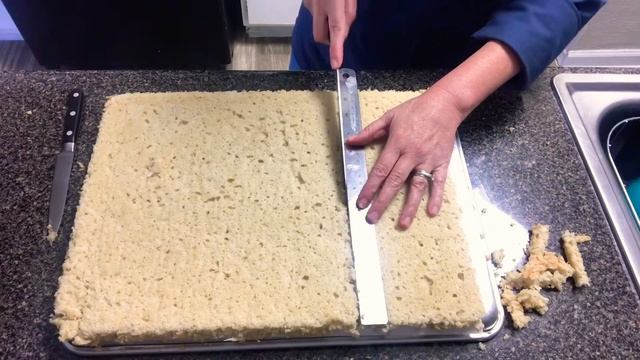 Portioning Coconut Dacquoise
