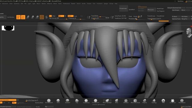 Timelaps zbrush sculpt Yan смотреть онлайн