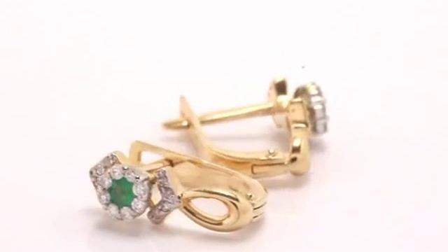 Серьги Т131027254 изумруд. Ювелирные изделия KARATOV