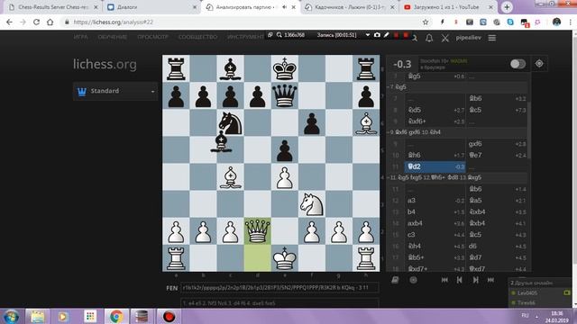 Первенство Кадочников - Лыжин Шотландская партия ф6 0-1 смотреть онлайн