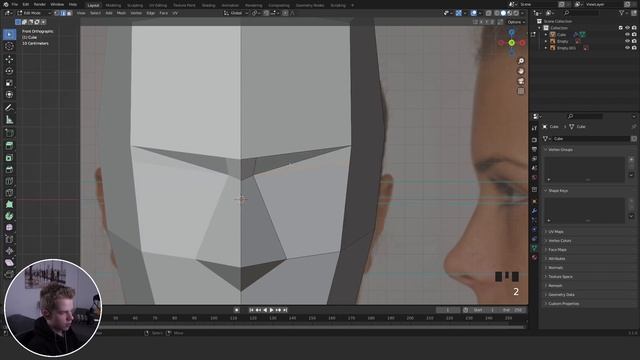 How to make Low poly FACES in BLENDER 3.1! смотреть онлайн