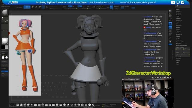 Posing Ulala from SEGA's Space Channel 5 (fan art) - Shane Olson's ZBrushLIVE Episode 49 смотреть онлайн
