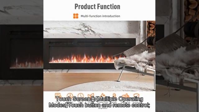 KUPPET 50 Inches Electric Fireplace Recessed and Wall Mounted with and Overheating Protection смотреть онлайн