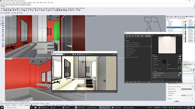 Bathroom interior design Rhino 3D Vray rendering and texture mapping смотреть онлайн