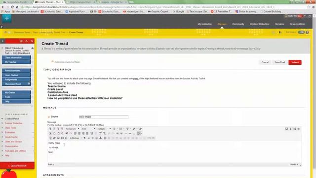 Attaching a Smart Notebook File in Discussion Board смотреть онлайн
