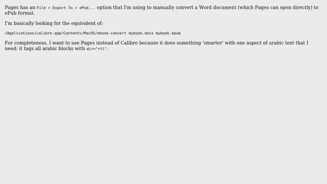 Apple: Convert .docx to .epub with apple pages using command line смотреть онлайн
